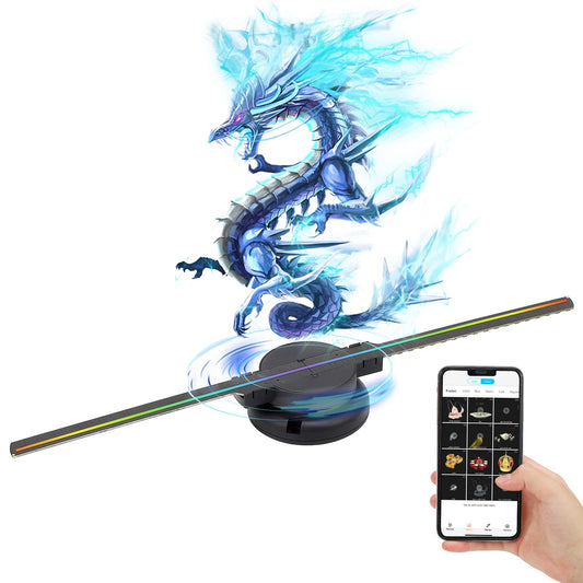 Dragon-shaped LED light bar with app control on a white background