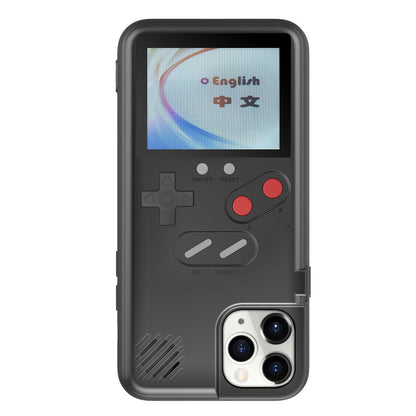 game boy Phone case designed like a classic handheld gaming console with a screen displaying text.