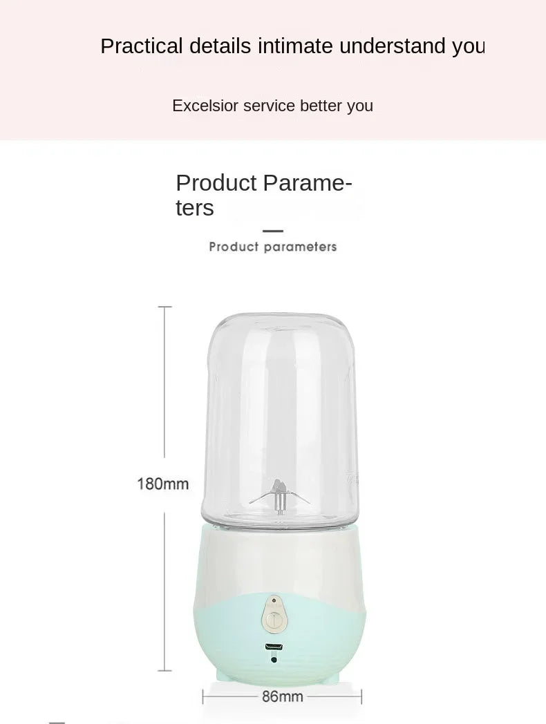 Product parameter display with a clear and light blue container on a white background