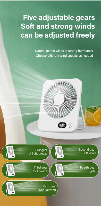 Portable Mini USB desk fan with 5 speeds