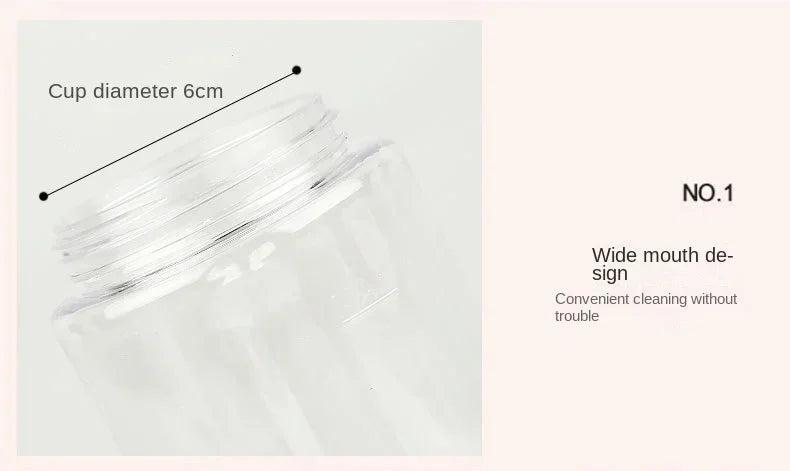 Clear plastic bag with text on a light gray background