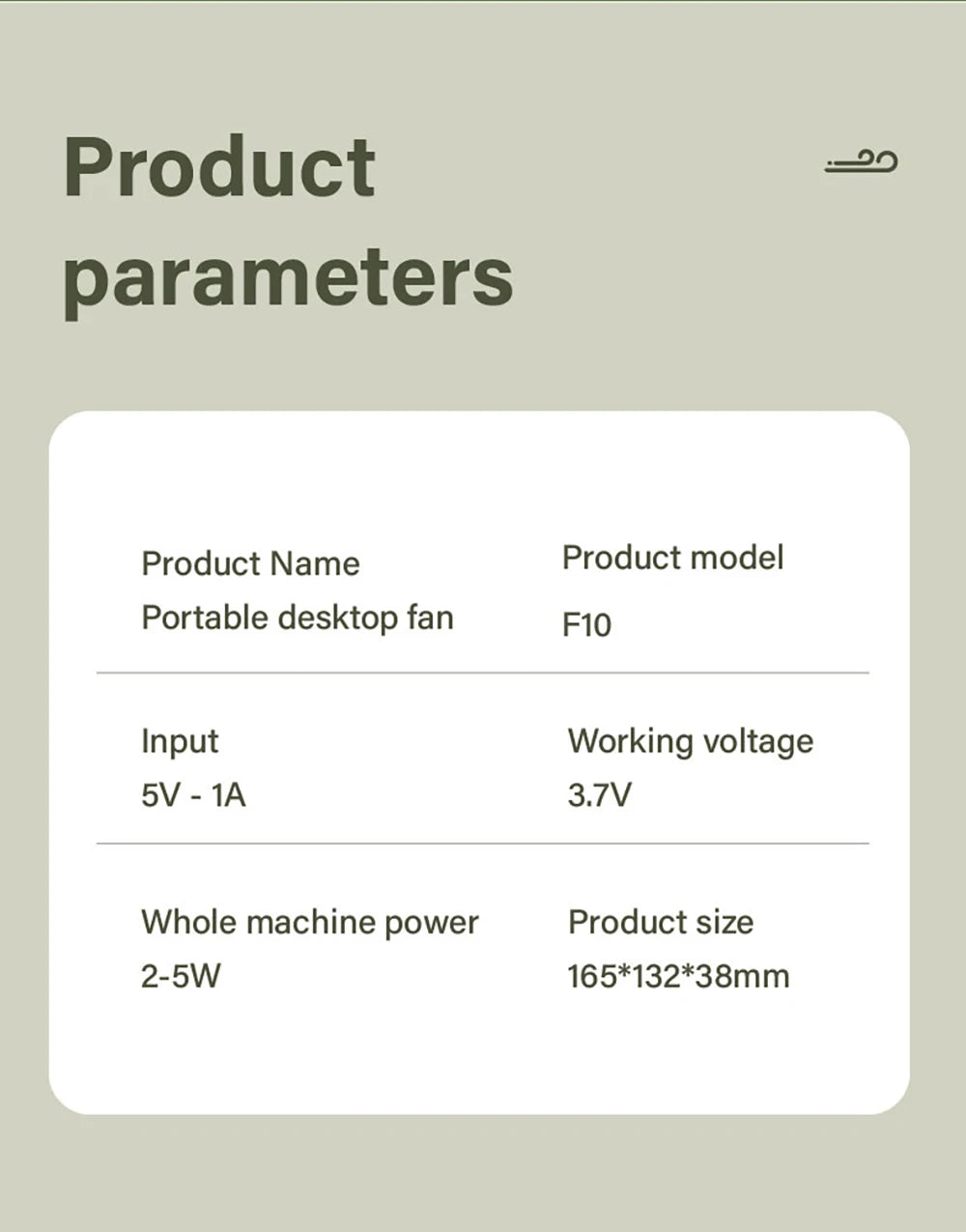 Portable Mini USB desk fan with 5 speeds